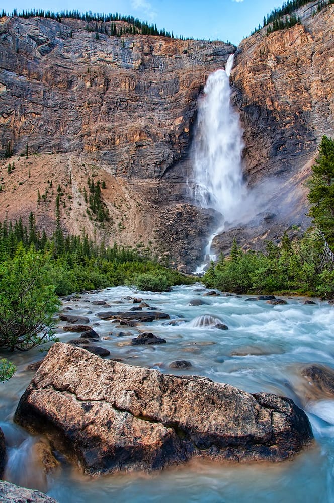 scenic view of waterfalls